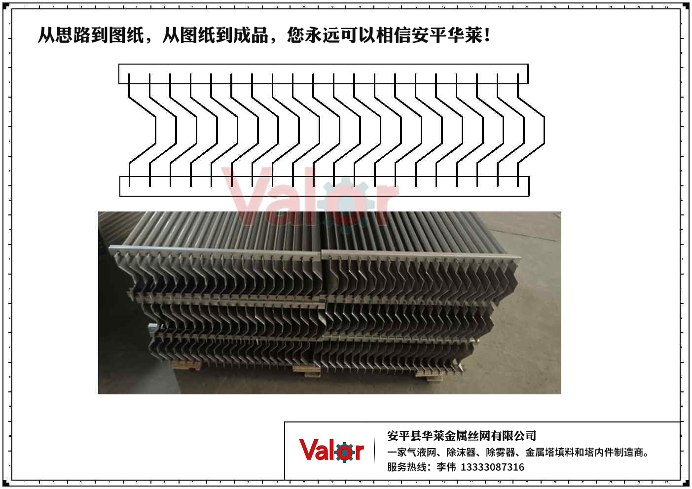 C type vane plate demister, two pass chevron